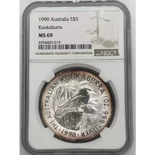 1990 Australia 1oz Silver Kookaburra NGC MS69