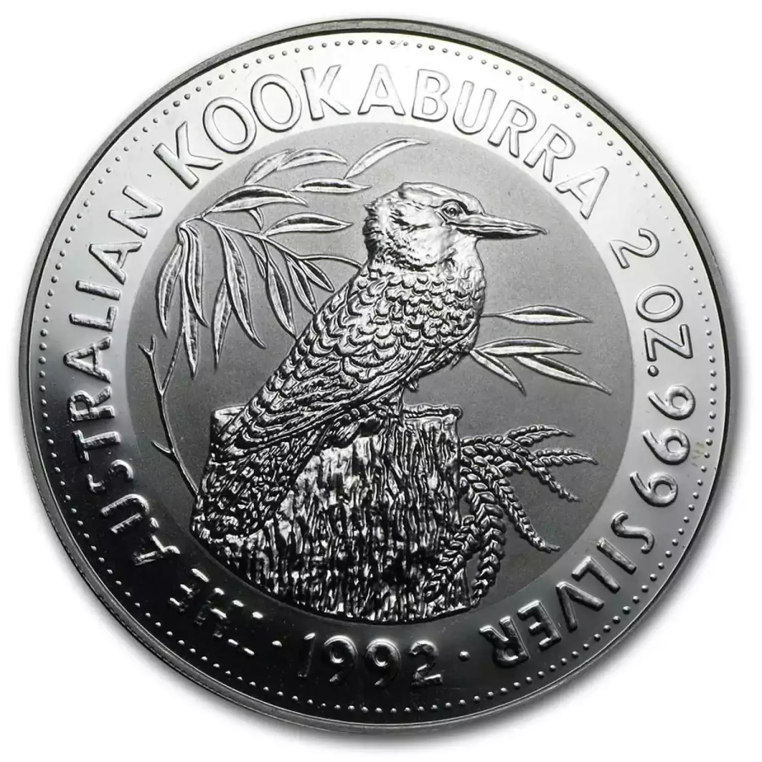 1992 2oz Australian Perth Mint Silver Kookaburra