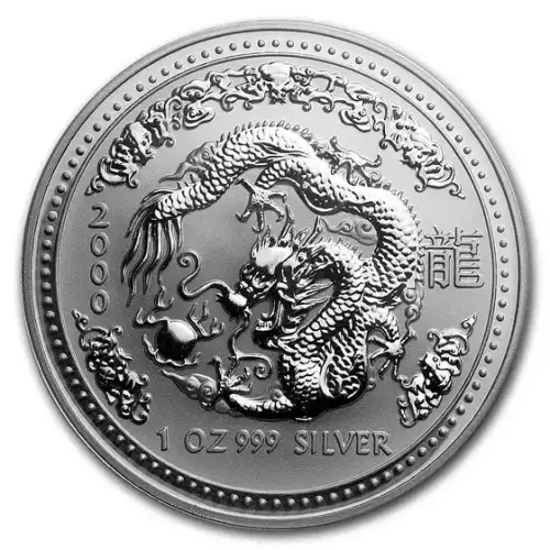 2000 1oz Australian Perth Mint Silver Lunar: Year of the Dragon
