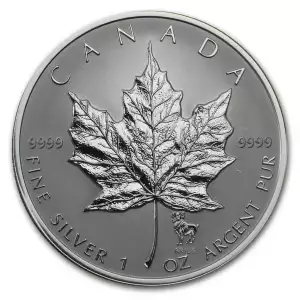 2004 1oz Canadian Silver Maple Leaf Aries Zodiac Privy