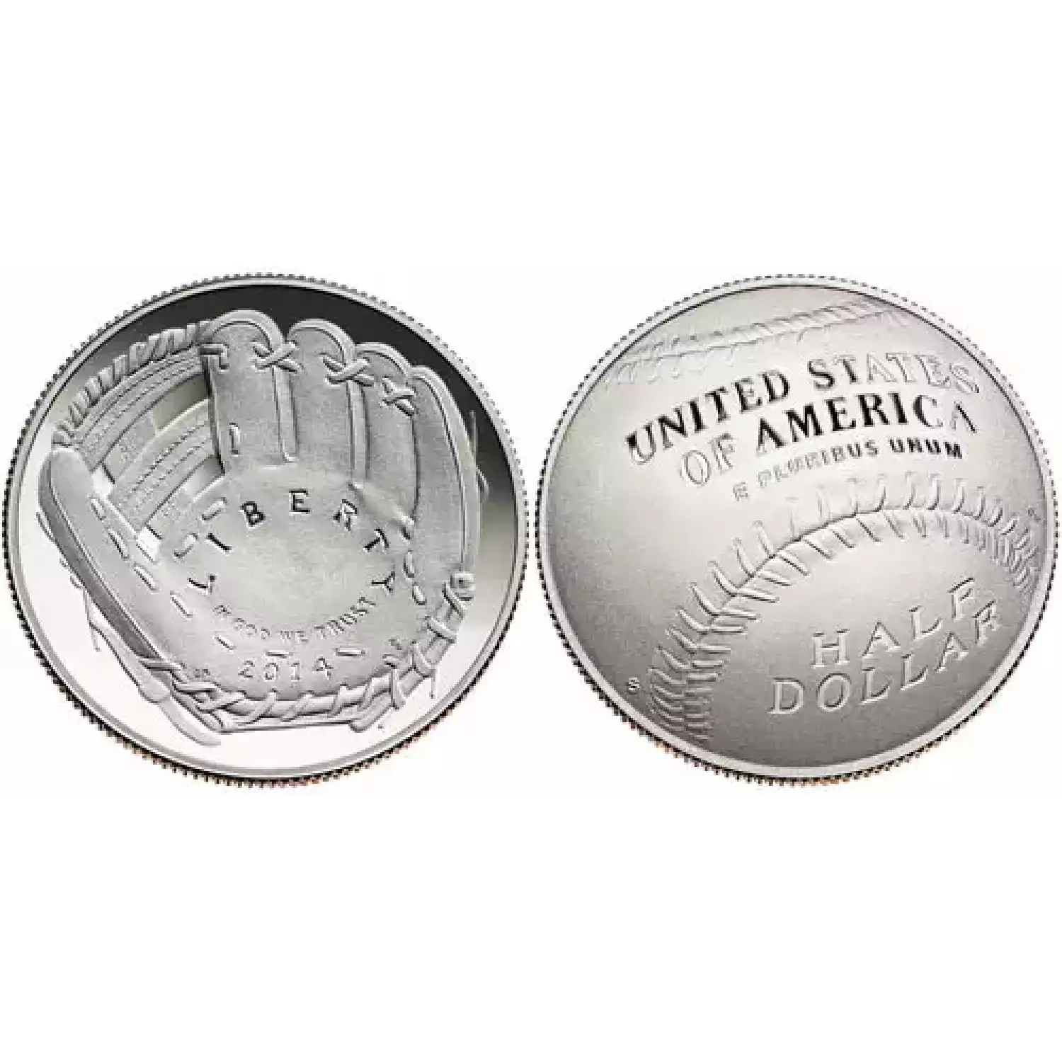 2014 S Baseball Hall of Fame Proof Clad Half Dollar- Box & COA (2)