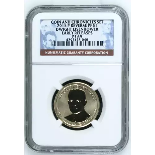 2015 DWIGHT EISENHOWER EARLY RELEASES COIN AND CHRONICLES SET  (2)