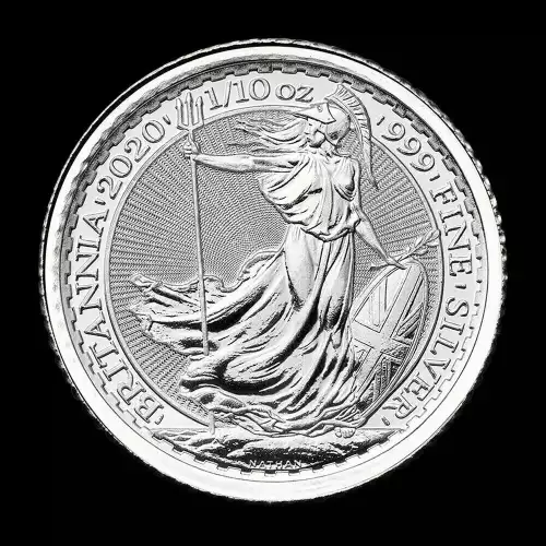 2020 1/10 oz 999 Fine Silver UK Britannia Royal Mint £.2 BU Coin (2)