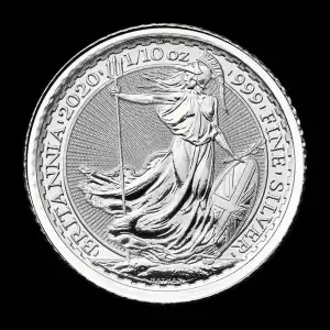 2020 1/10 oz 999 Fine Silver UK Britannia Royal Mint £.2 BU Coin (2)