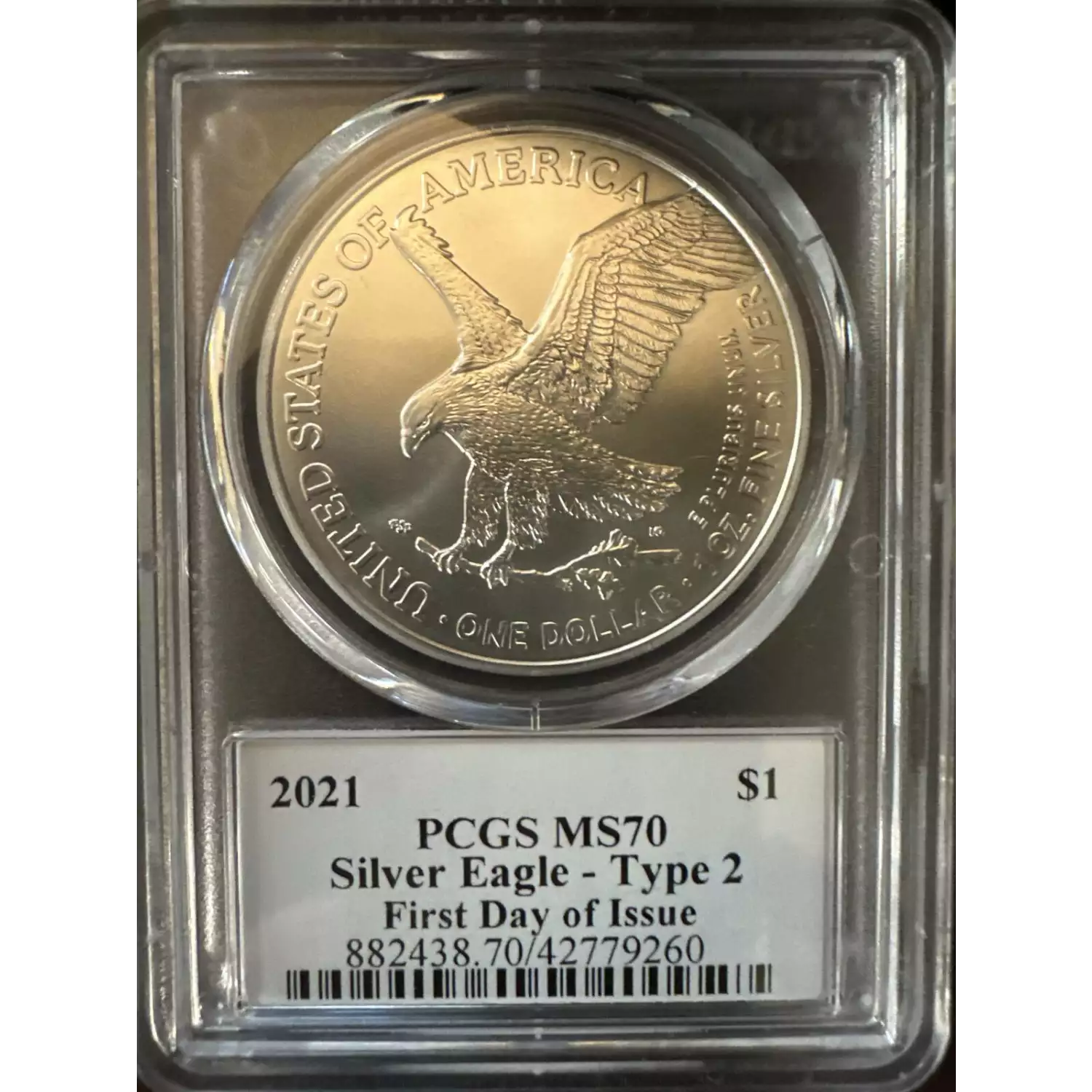 2021 $1 Silver Eagle - Type 2 First Day of Issue Thomas D. Rogers Sr. Signature (2)