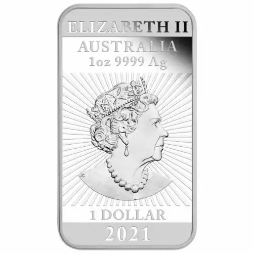 2021 Australia 1oz Silver Dragon Rectangular $1 Coin Bar [DUPLICATE for #545540] (2)