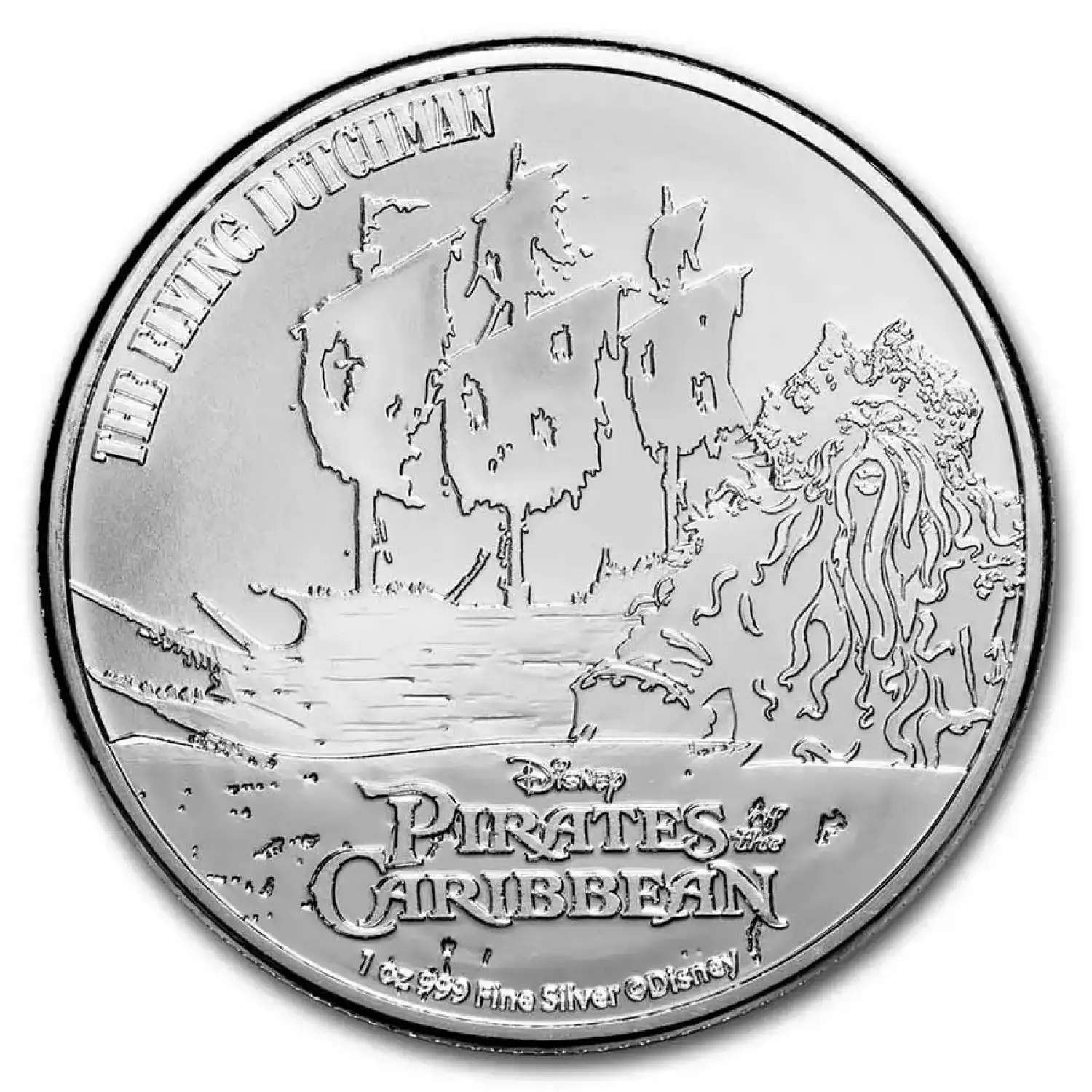 2021 Niue 1 oz $2 Disney Pirates of the Caribbean Flying Dutchman Coin