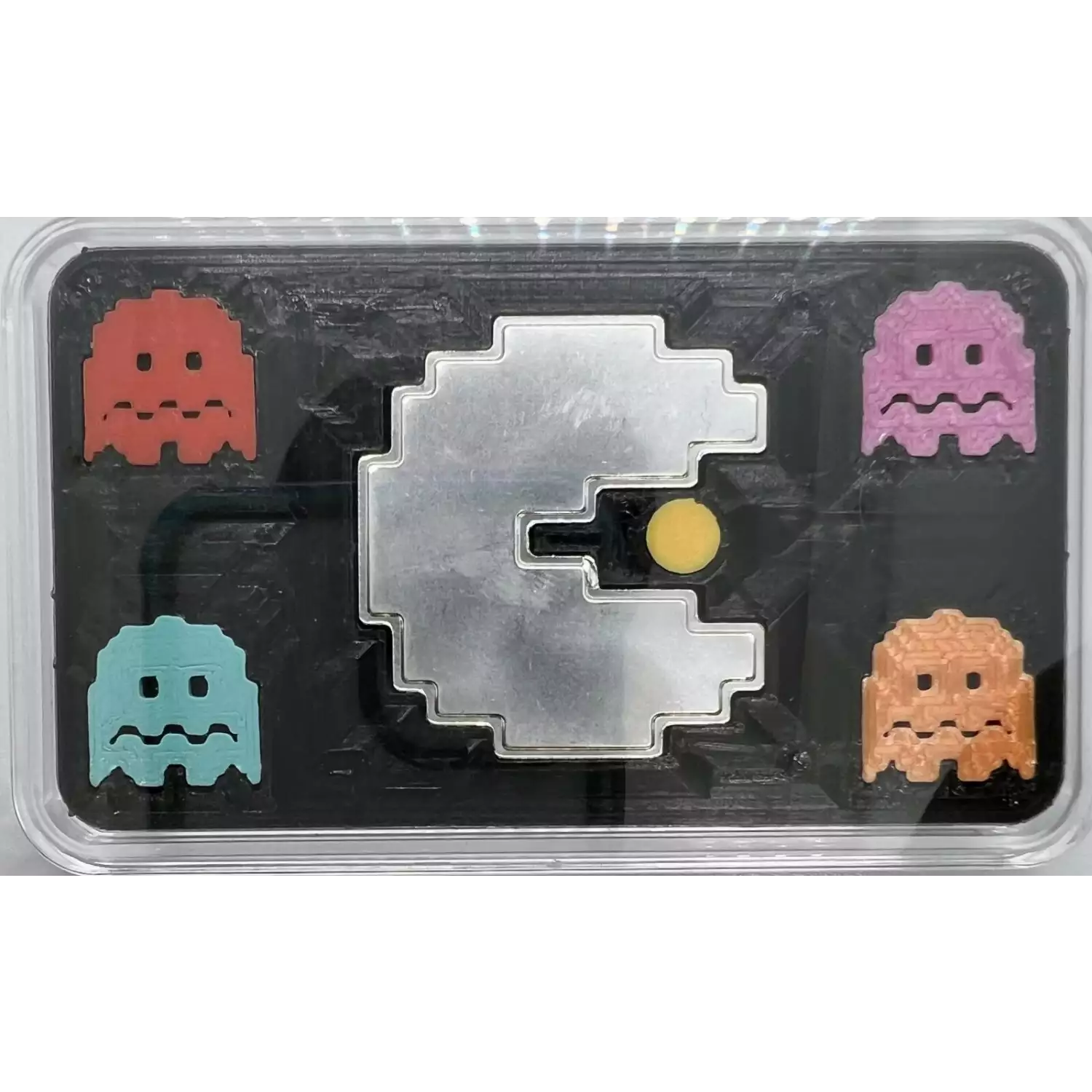 2021 Niue 1 oz Silver $2 PAC-MAN™ Shaped In CUSTOM CASE PAC STACK Stackable Coin