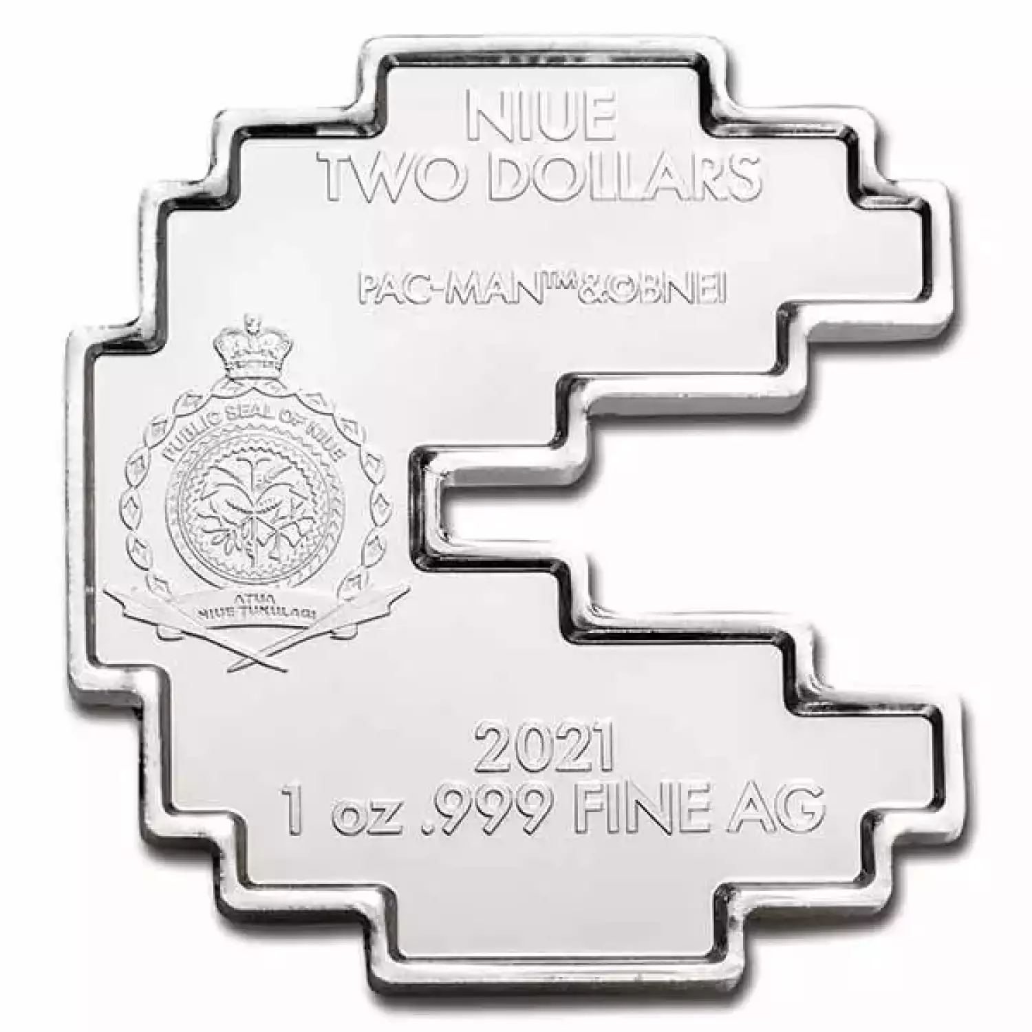 2021 Niue 1 oz Silver $2 PAC-MAN™ Shaped PAC STACK Stackable Coin