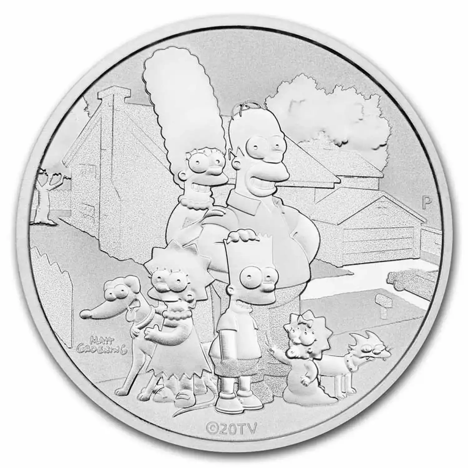 2021 P Tuvalu 1 oz Silver The Simpsons: The Simpson Family Coin (2)