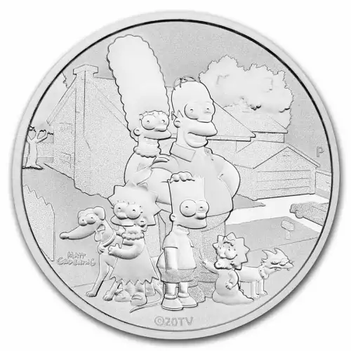 2021 P Tuvalu 1 oz Silver The Simpsons: The Simpson Family Coin (2)