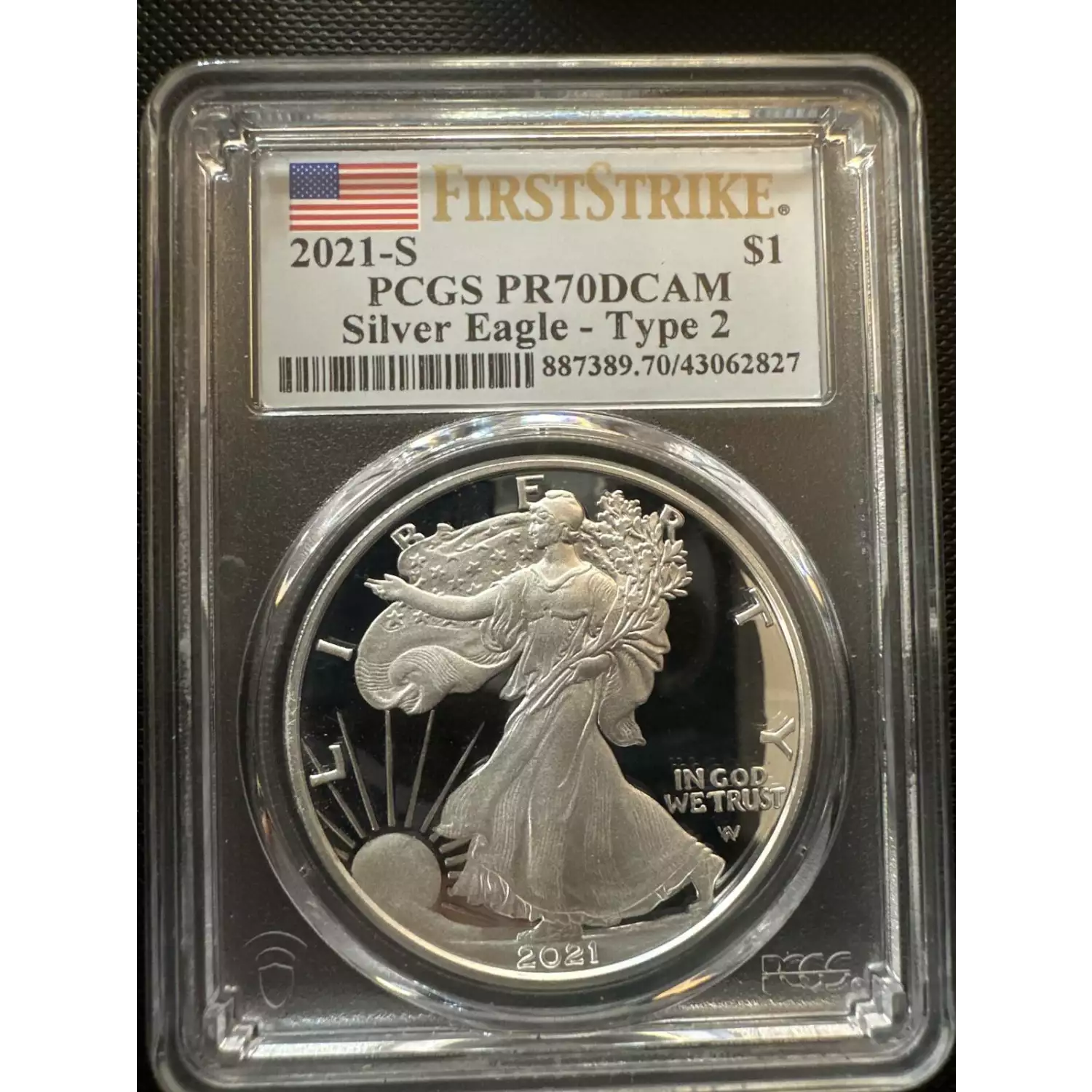 2021-S $1 Silver Eagle - Type 2 First Strike, DCAM