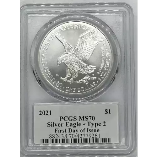 2021 Silver Eagle PCGS MS70 Type 2 First Day of Issue
