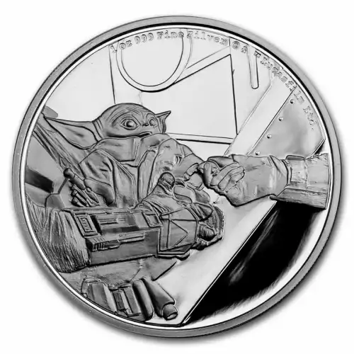 2022 1oz $2 Silver Proof Niue Disney Star Wars Mandalorian Grogu Coin (2)