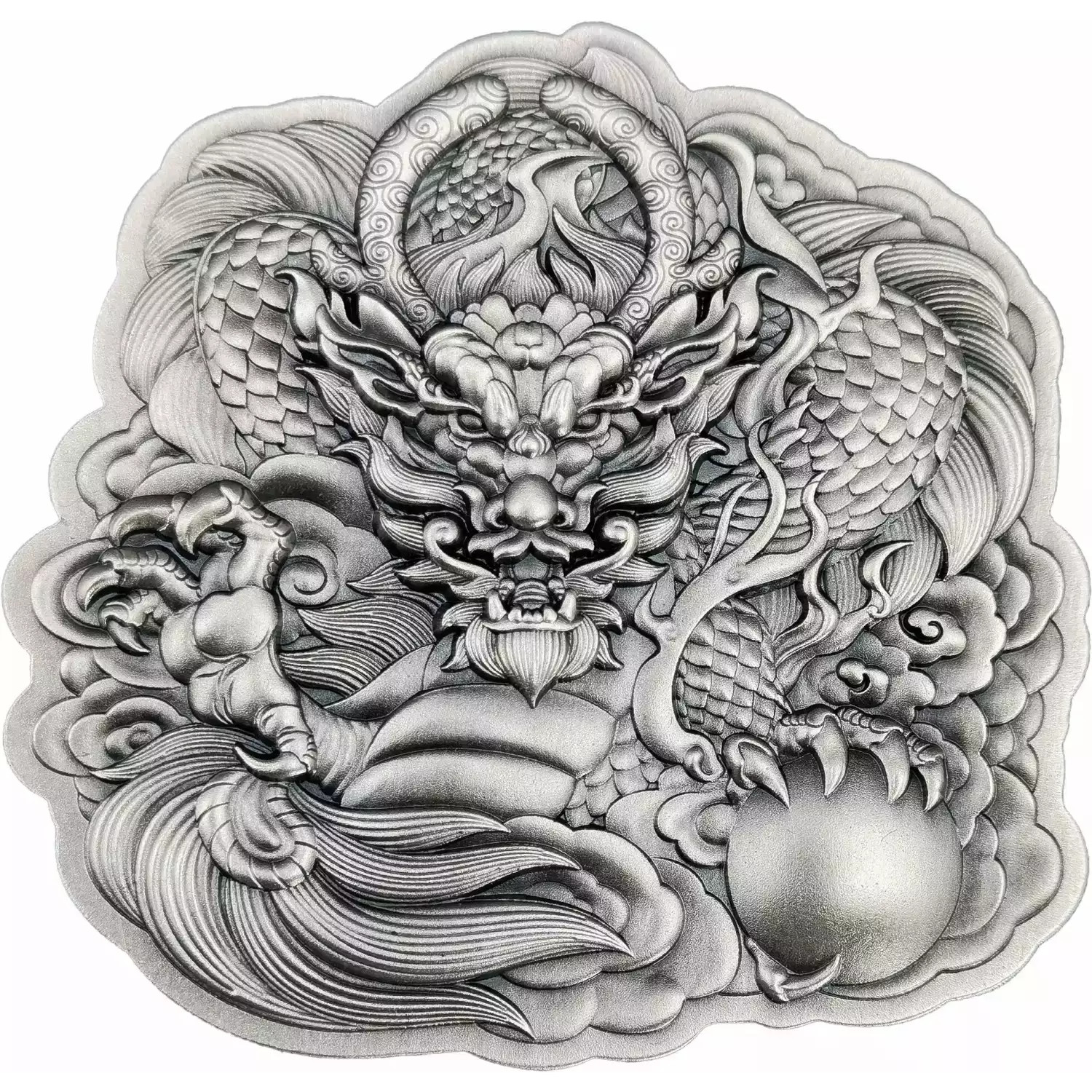 2022 2oz Fiji High Relief Chinese Dragon Shaped Silver $1 Coin (4)