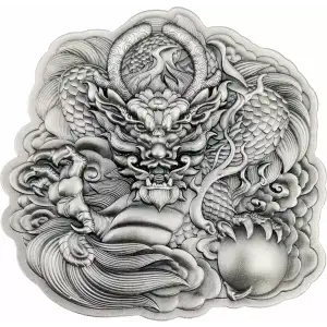 2022 2oz Fiji High Relief Chinese Dragon Shaped Silver $1 Coin (4)