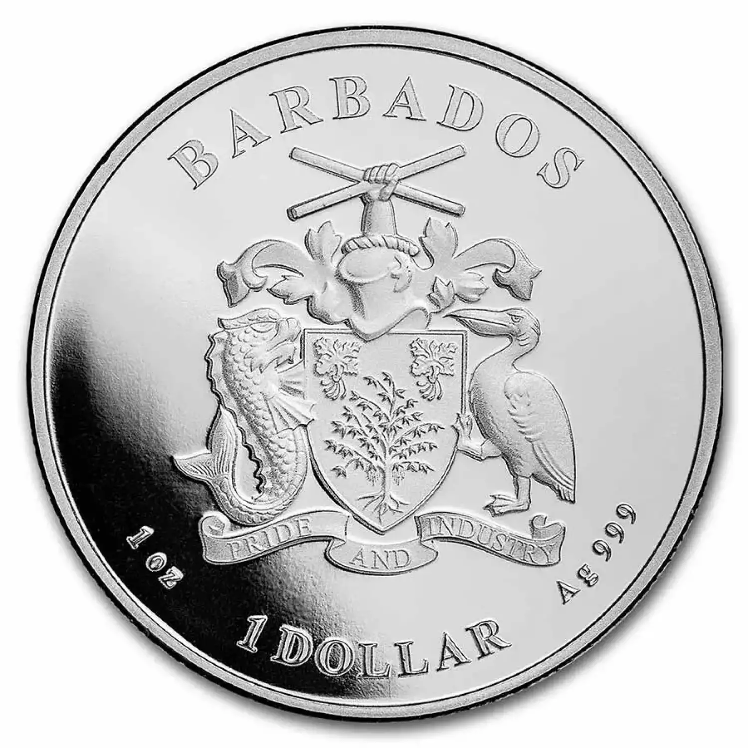 2022 Barbados 1 oz Silver Caribbean Seahorse Coin