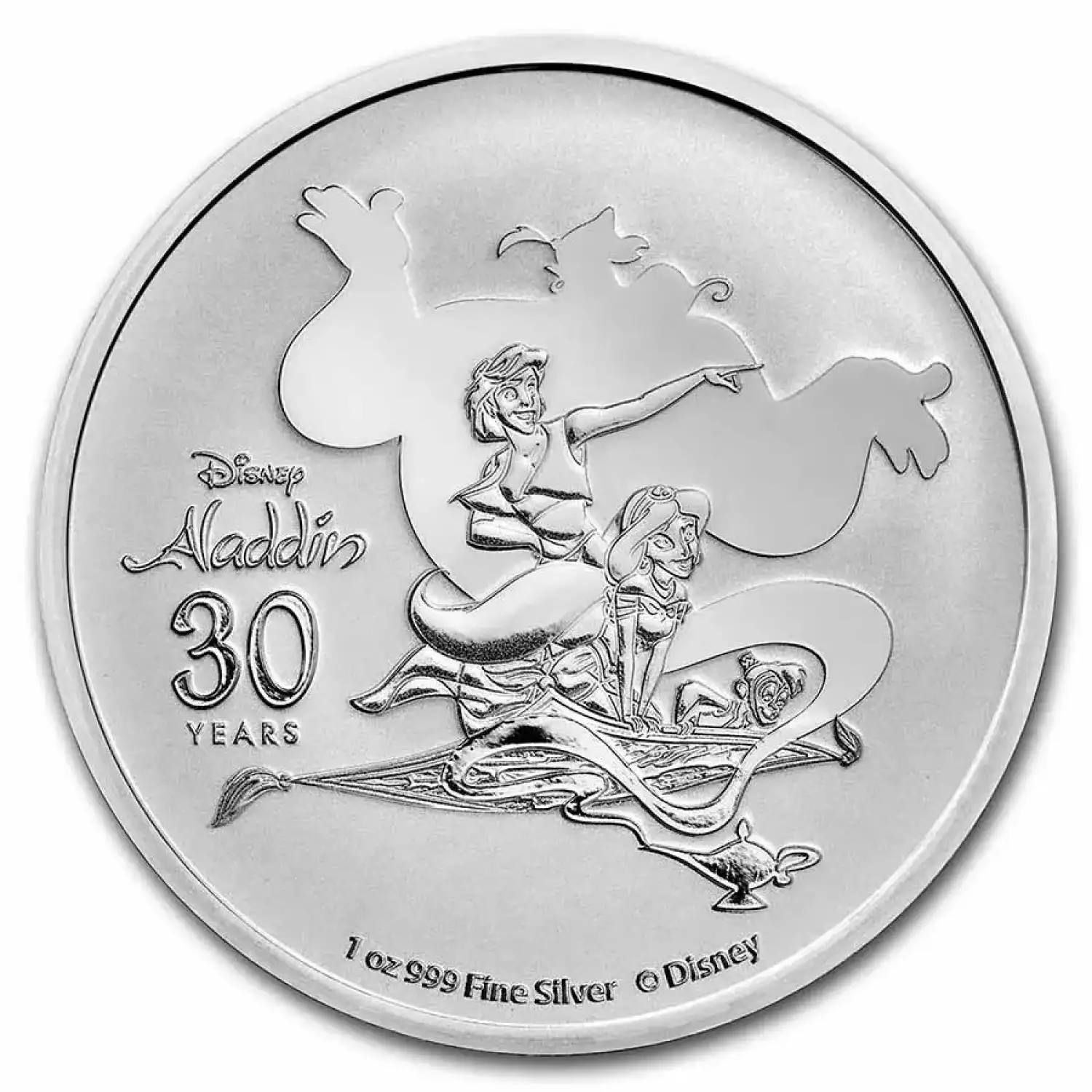 2022 Niue 1 oz Silver $2 Disney's Aladdin 30th Anniversary BU