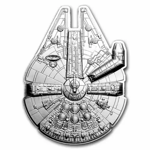 2022 Niue 3oz Silver $2 Disney Star Wars Millennium Falcon Shaped Coin (5)