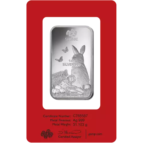 2023 1oz PAMP Silver Bar: Lunar Year of The Rabbit (3)