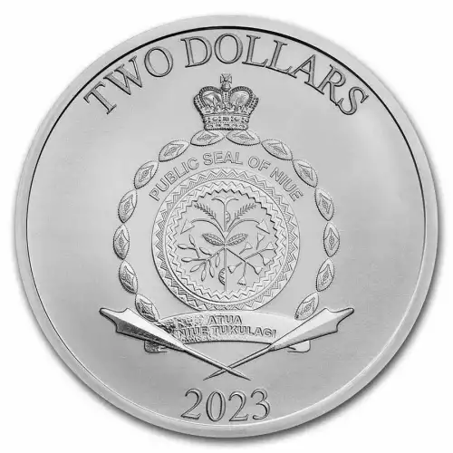 2023 Niue 1 oz Silver $2 Mickey & Minnie: Made for Each Other BU