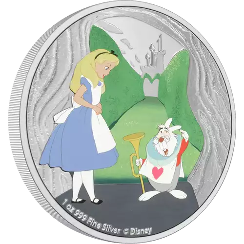 Disney Alice in wonderland - 2021 1oz white Rabbit Silver Coin (2)