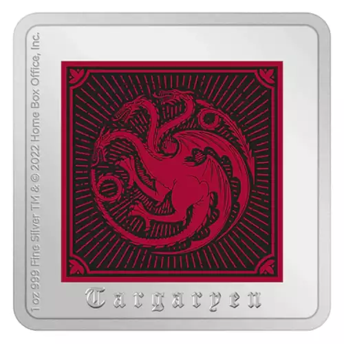 Game Of Thrones - 2022 1oz Targaryen Sigil Silver Medallion (2)