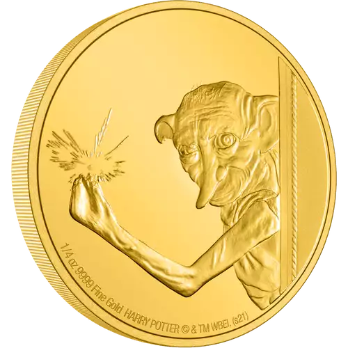 HARRY POTTER- 1/4oz Classic Dobby The House Elf Gold Coin (2)