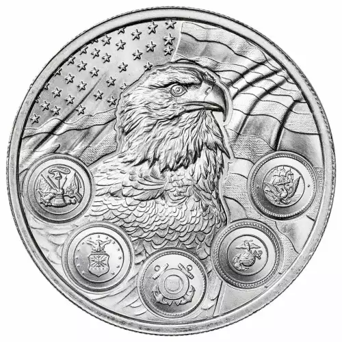 Intaglio Mint US Military Honor Service Appreciation 2 oz Silver Round (2)