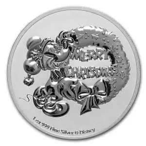 2021 Niue 1 oz Silver $2 Disney Mickey Mouse Christmas Coin