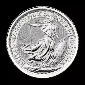 2020 1/10 oz 999 Fine Silver UK Britannia Royal Mint £.2 BU Coin (2)
